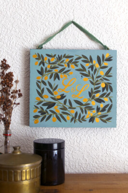 Peinture sur bois, de Virginie Contier. Peinture pour mariage 