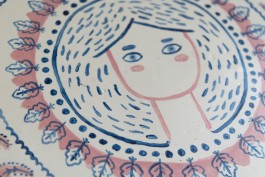 Virginie Contier, Modelage unique, peint à la main. La sauvageonne, détails 