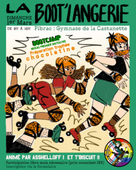 Virginie Contier illustration digitale pour le roller derby 
